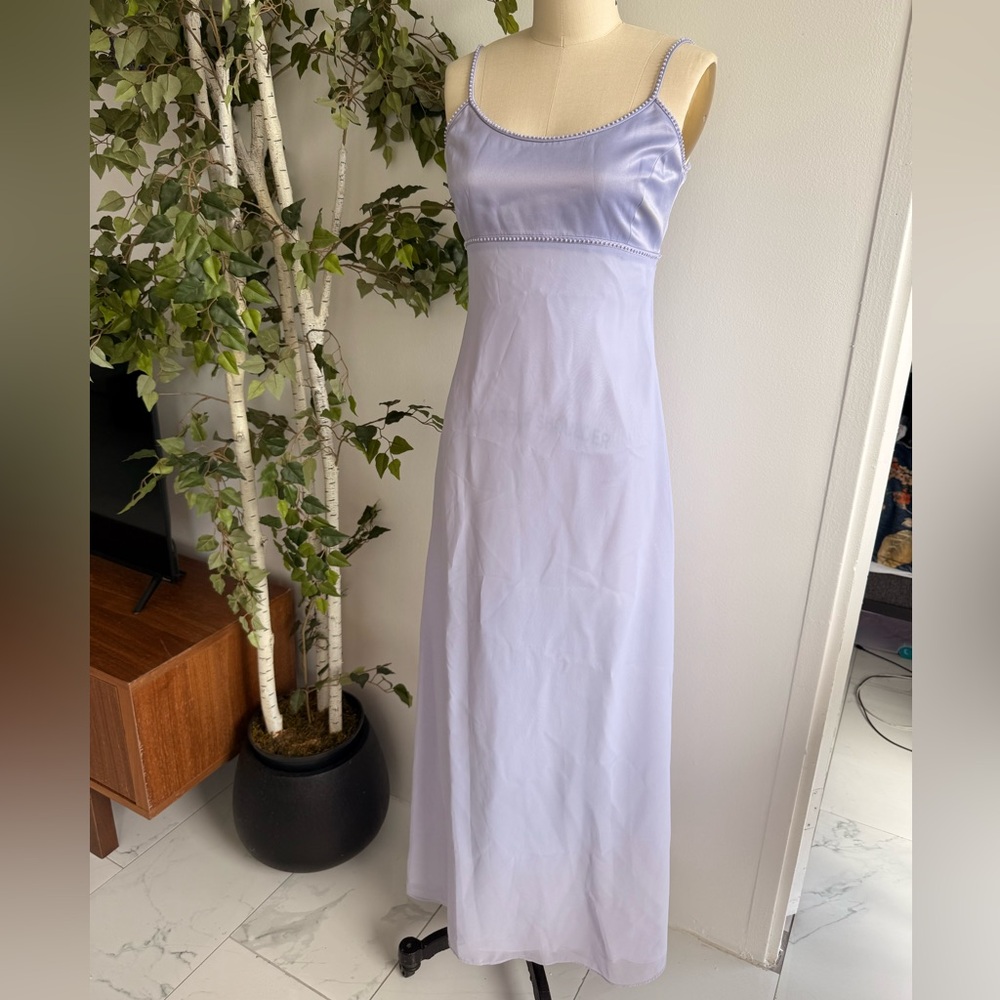 Light Purple Pearl Accent Adrianna Papel Long Dress With Key Hole Back